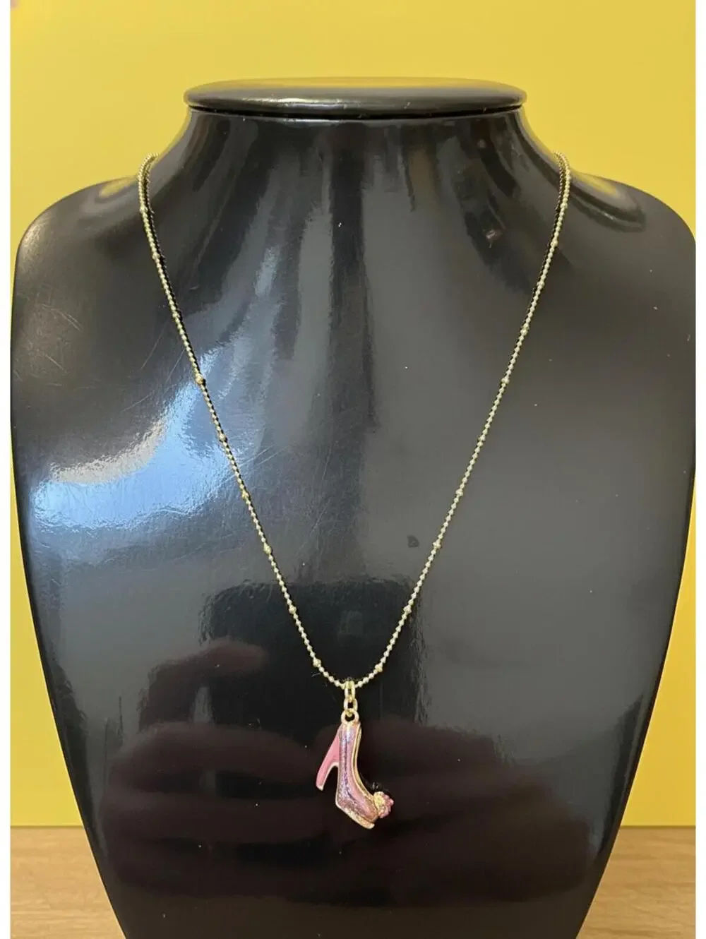 Betsey Johnson Necklace with Pink High Heel Shoe Charm